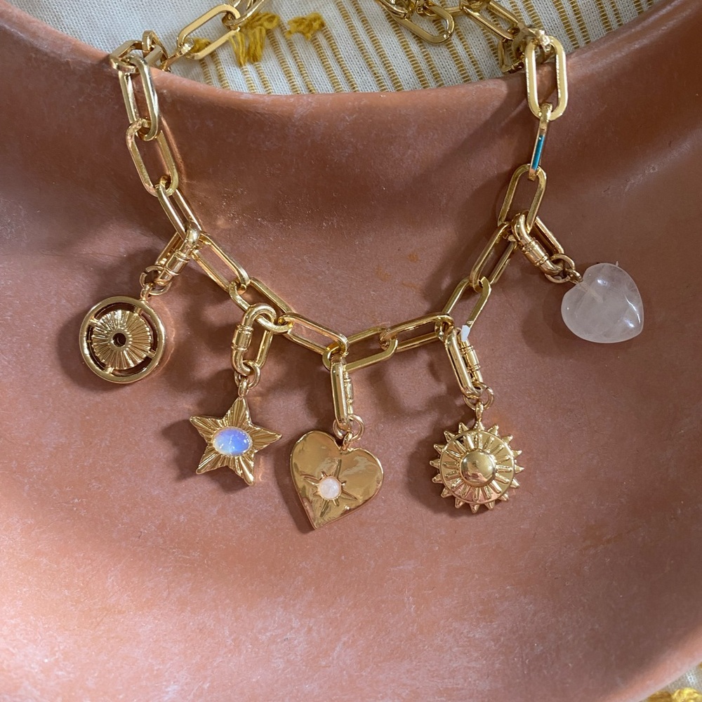 Semi precious Charm Necklace